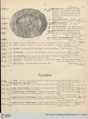 Textilien (Nr. 292-349)