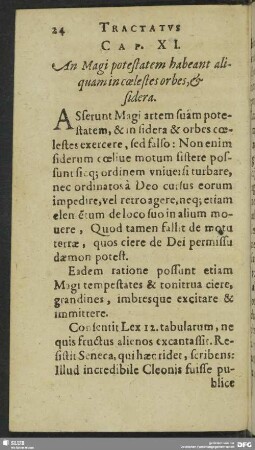 Cap. XI. An Magi potestatem habeant aliquam in coelestes orbes, & sidera