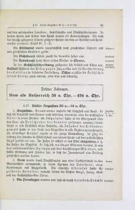Dritter Zeitraum. Rom als Kaiserreich 30 v. Chr.- 476 n. Chr.