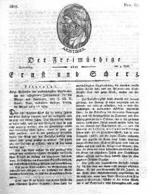 Nro. 67, Donnerstag, den 4. April 1805