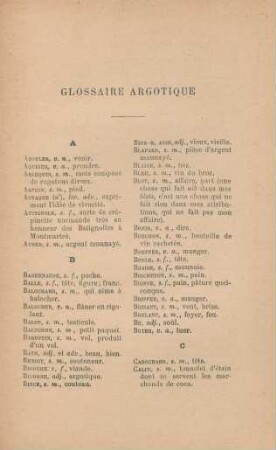 Glossaire argotique
