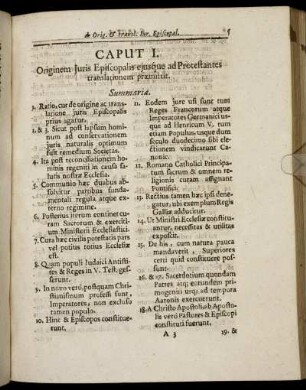 Caput I. Originem Juris Episcopalis ejusque ad Protestantes translationem præmittit.