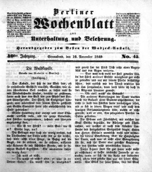 No. 45, Sonnabend, den 10. November 1849.