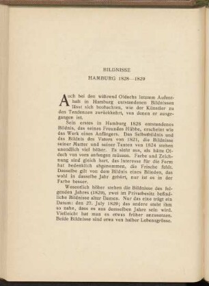 Bildnisse Hamburg 1828 - 1829