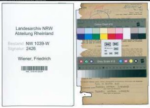 Entnazifizierung Friedrich Wiener , geb. 09.03.1891 (Beamter)