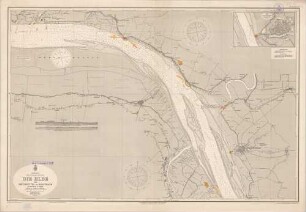 247 Nordsee; deutsche Küste. Die Elbe von Brunsbüttel bis Krautsand. Hafen von Glückstadt