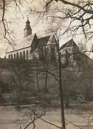 Kamenz, Stadtkirche : Stadtkirche St. Marien und Katechismuskirche von Südosten (vom Herrental)