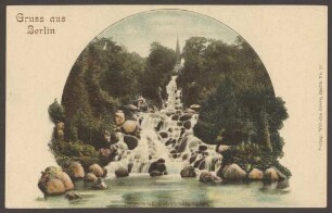 Ansichtskarte Wasserfall und Victoria-Park, koloriert