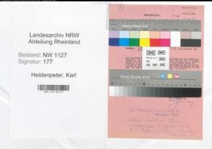 Entnazifizierung Karl Heidenpeter , geb. 10.07.1889 (Lehrer)
