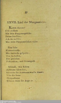 XXVII. Lied der Morgenröthe