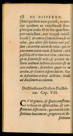 De Divisione Ordinis Doctrinae. Cap. VII.