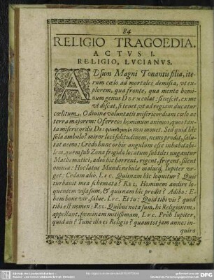 Religio Tragoedia [Actus I. - V.]