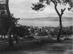 Büyükada : Blick von einer Anhöhe auf die Küstenstadt Büyükada.