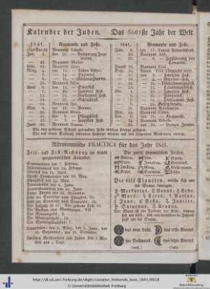 Astronomische Practica für das Jahr 1841.