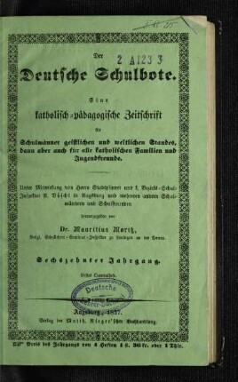 16: Der Deutsche Schulbote - 16. 1857