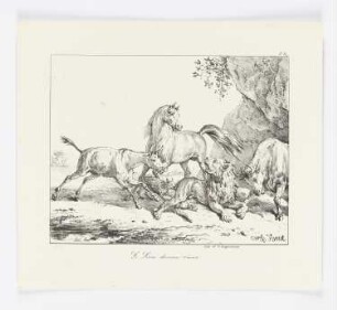 Le Lion devenu vieux, Blatt 21 der Folge "La Fontaines Fabeln"