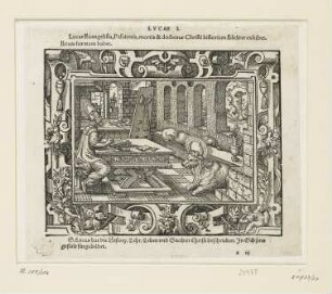 Evangelist Lukas, aus: "Biblische Figuren deß Neuwen Testaments", Frankfurt am Main 1562, S. a3 recto