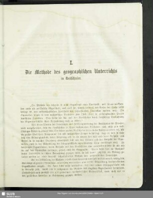 Die Methode des geographischen Unterrichts in Realschulen