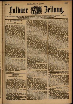 Ausgabe vom Freitag, den 13. Januar 1888.