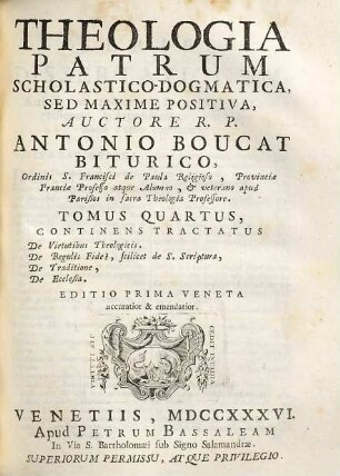 Theologia patrum dogmatica, scholastico-positiva, 4