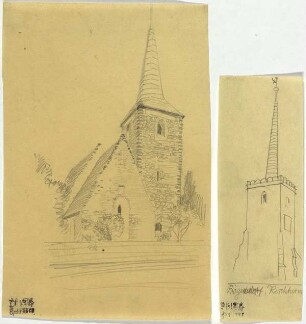 Kirche in Bögendorf, Kirche mit seitl. Glockenturm, Kirchturm