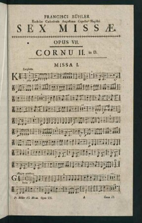 1-22, Sex Missae. Opus VII. Cornu II. in D.
