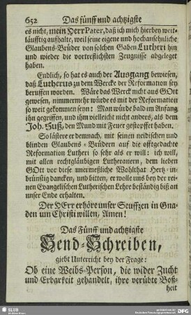 Das Fünff und achtzigste Send-Schreiben