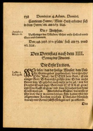 Den Dornstag nach dem IIII. Sontag des Advents.