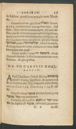 De Vocabulis Chaldaicis.