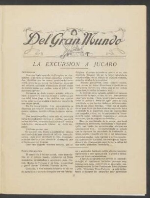 Del gran mundo : La Excursión a Júcaro
