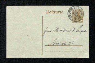 Postkarte an Kurt Lampert