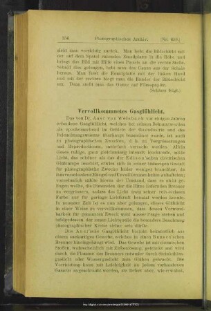 Vervollkommnetes Gasglühlicht
