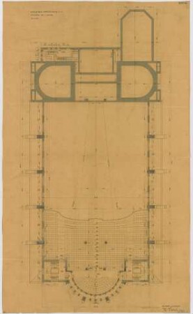 Fischer, Theodor; Ulm; Garnisonkirche (Pauluskirche) - I. Empore (Grundriss)