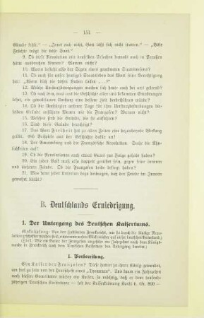 B. Deutschlands Erniedrigung