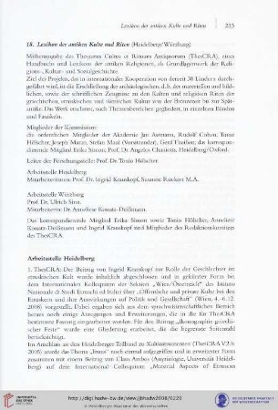 18. Lexikon der antiken Kulte und Riten (Heidelberg/Würzburg)