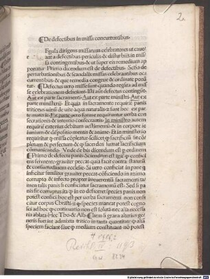 De defectibus occurrentibus in missa