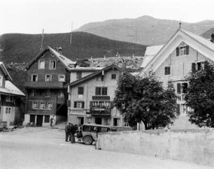 Andermatt, Gasthaus : Schweiz, Andermatt. Gotthardstraße mit Gasthaus Zum Sternen