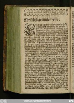 Christlich-gesinnter Leser!