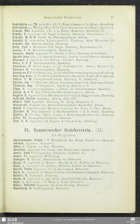 IX. Hannoverscher Bezirksverein.