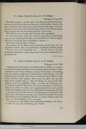 Johann Friedrich von Cotta an August Wilhelm von Schlegel, Tübingen, 10.10.1800