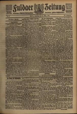 Dritte Ausgabe vom Samstag, den 27. März 1909.