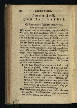 Zweyter Theil: Von den Verbis