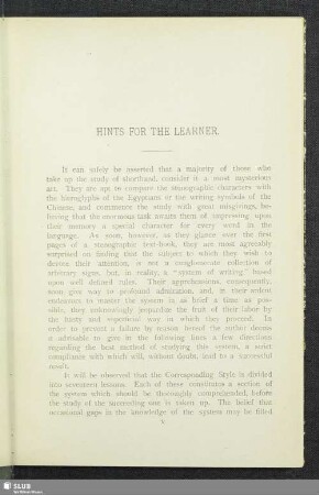 Hints For The Learner