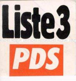 Aufkleber der PDS zur Bundestagswahl 1994
