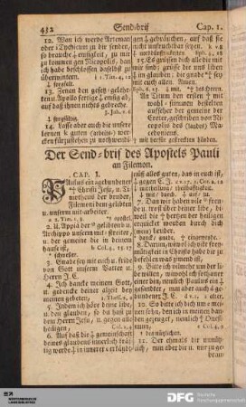 Der Send-brif des Apostels Pauli an Filemon.