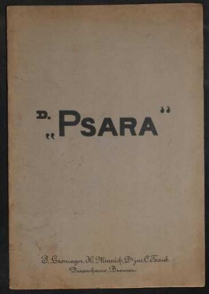 Dispache über die Grosse Havarie des griechischen Dampfers "Psara", 25.03.1930