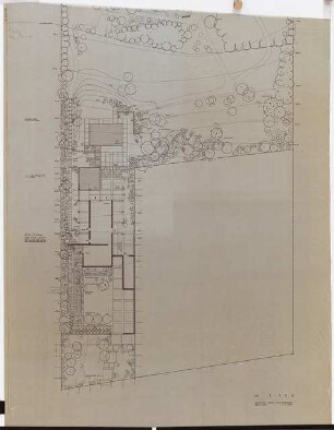 Garten am Wohnhaus Geyer, Oberhausen: Lageplan mit Gartenplan 1:100