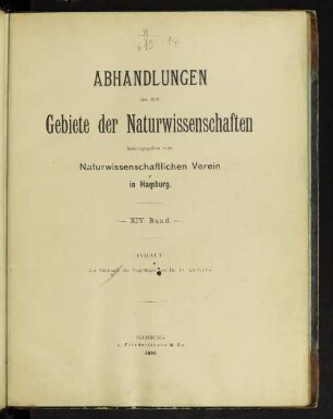 14.1896: Abhandlungen aus dem Gebiete der Naturwissenschaften