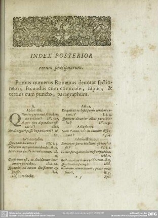 Index Posterior rerum praecipuarum