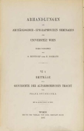 Beiträge zur Geschichte der altgriechischen Tracht